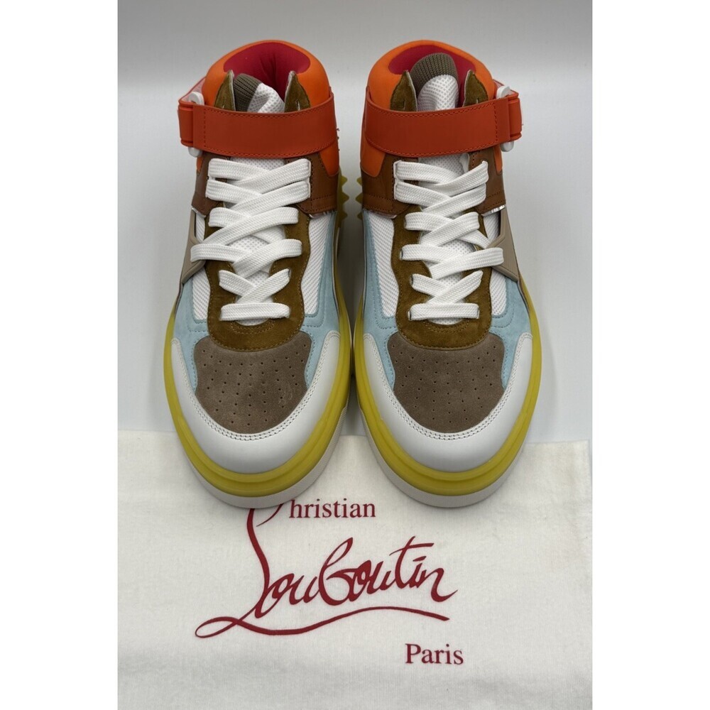 AUTHENTIC Christian Louboutin High Top Sneakers Red Sole Spikes Size 43 EU 10 US - Picture 5 of 10